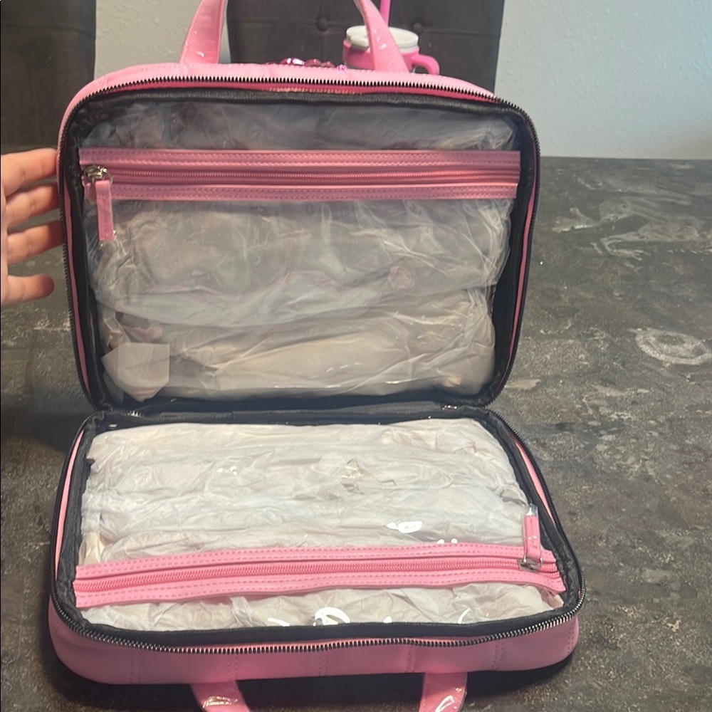 Steve Madden Pink Quilted Cosmetic Bag - Picture 2 of 3